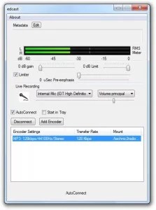 Edcast software streaming radio