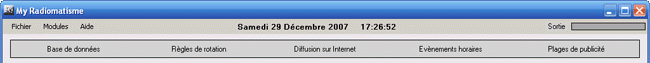 Le menu et les boutons accès My Radiomatisme