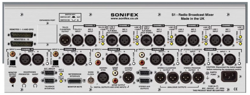 Sonifex S1 console numerique broadcast radio rear