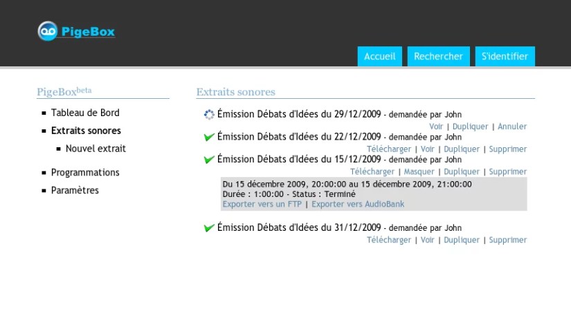 pigebox tryphon software pige radio