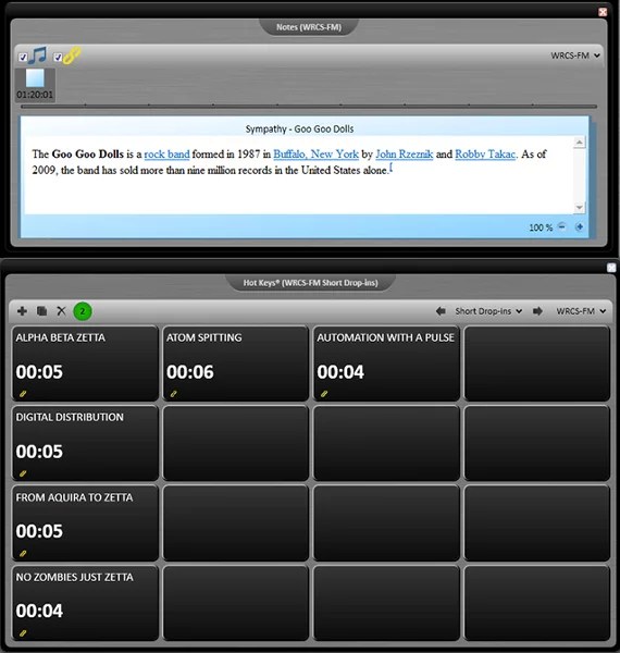RCS Zetta logiciel d'automation radio scheduler