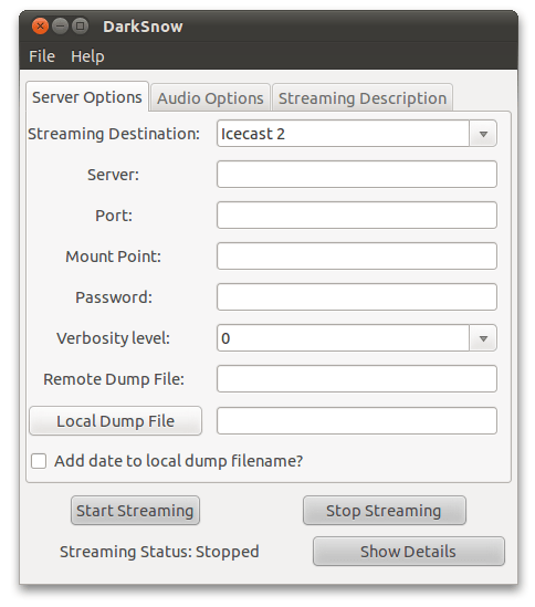 Darkice Darksnow streamer encodeur radio shoutacast