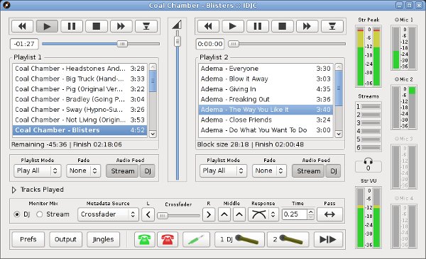IDJC Internet DJ Console radio