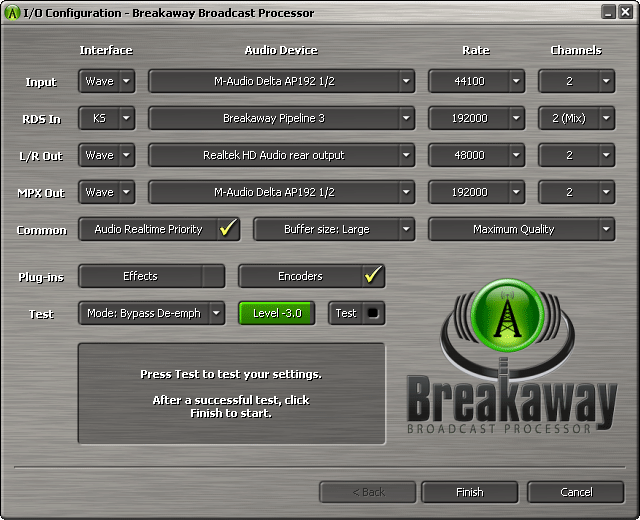 Breakaway Broadcast - Configuration