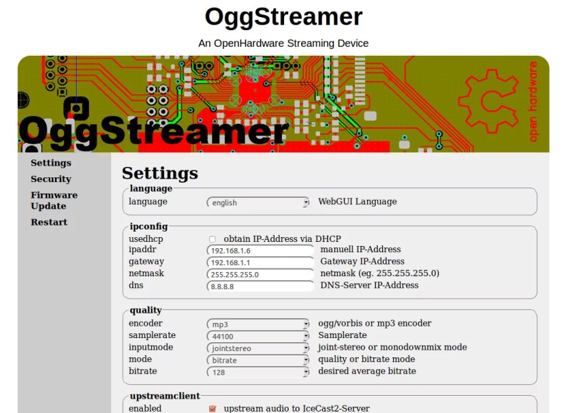 Oggstreamer Interface RC3 OggStreamer Interface RC3