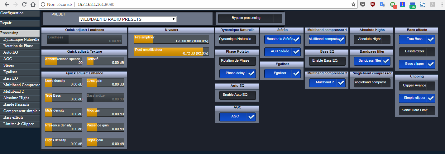 Stereo Tool Web interface