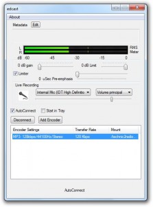 Edcast software streaming radio